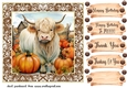 Autumn highland cow card front 2