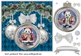 Christmas bauble panda card front 1