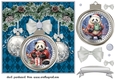 Christmas bauble panda card front 2