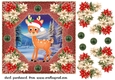 Poinsettia deer card front
