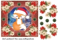 Poinsettia fox card front 1