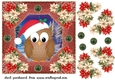 Poinsettia owl card front