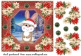Poinsettia rabbit card front 1