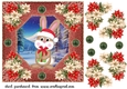 Poinsettia rabbit card front 2