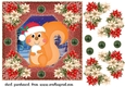 Poinsettia squirrel card front 1