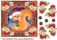 Poinsettia squirrel card front 2