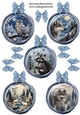 5 Blue Christmas assorted animal bauble toppers 1
