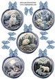 5 Blue Christmas assorted animal bauble toppers 2