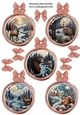 5 Light copper Christmas assorted animal bauble toppers 1
