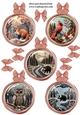 5 Light copper Christmas assorted animal bauble toppers 2