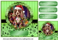 Christmas dog in hat card front 1