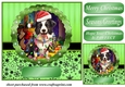 Christmas dog in hat card front 2