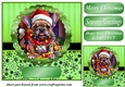 Christmas dog in hat card front 9