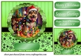 Christmas dog in hat card front 10
