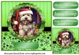 Christmas dog in hat card front 12