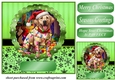 Christmas dog in hat card front 13