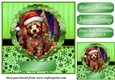 Christmas dog in hat card front 15