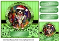 Christmas dog in hat card front 18