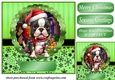 Christmas dog in hat card front 19