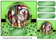 Christmas dog in hat card front 27