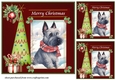 3 Merry Christmas Scottish terrier card front/toppers 1