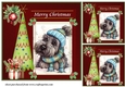 3 Merry Christmas Scottish terrier card front/toppers 2