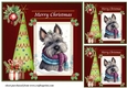 3 Merry Christmas Scottish terrier card front/toppers 11