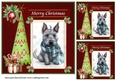 3 Merry Christmas Scottish terrier card front/toppers 12