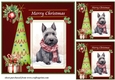 3 Merry Christmas Scottish terrier card front/toppers 13