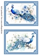 2 Peacock topper/card fronts in blue frame 1