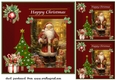 3 Happy Christmas Santa card front/toppers 1