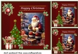 3 Happy Christmas Santa card front/toppers 2