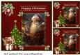 3 Happy Christmas Santa card front/toppers 5
