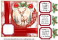 Red Christmas deer card front