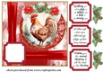 Red Christmas hen card front