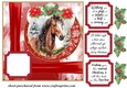 Red Christmas horse card front