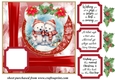 Red Christmas polar bear card front 2
