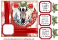Red Christmas zebra card front