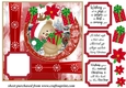 Red Christmas present bear card front