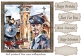 Steam train and platform guard card front