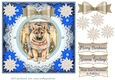 Blue Christmas pup in jumper card front 1