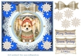 Blue Christmas pup in jumper card front 3