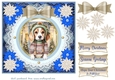 Blue Christmas pup in jumper card front 4