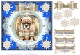 Blue Christmas pup in jumper card front 8