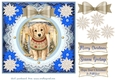 Blue Christmas pup in jumper card front 9