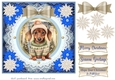Blue Christmas pup in jumper card front 11