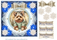 Blue Christmas pup in jumper card front 16