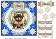 Blue Christmas pup in jumper card front 18