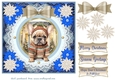 Blue Christmas pup in jumper card front 20