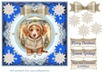 Blue Christmas pup in jumper card front 21
